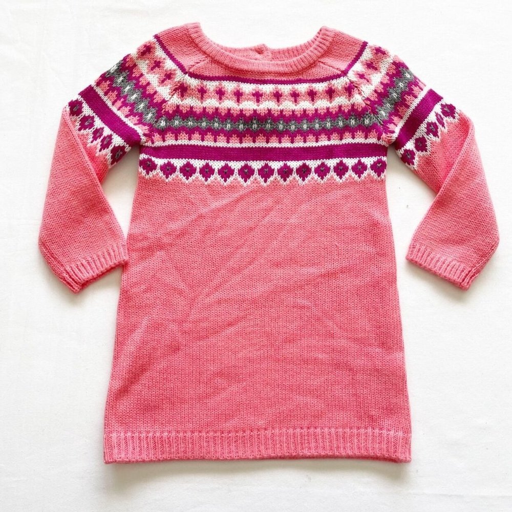 NEW Crazy8 Coral Pink Knit Sweater Dress Size 18-24 Months